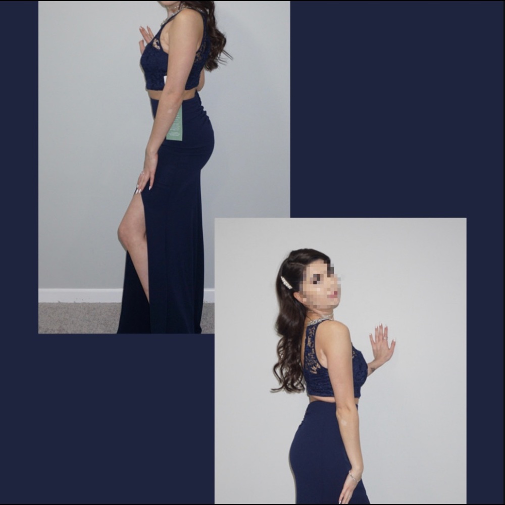 two piece prom dress